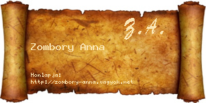 Zombory Anna névjegykártya